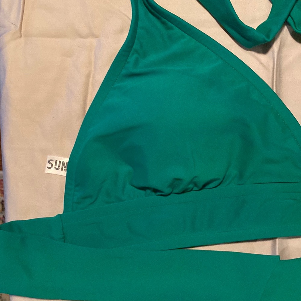 Emerald green Sunsets bikini top